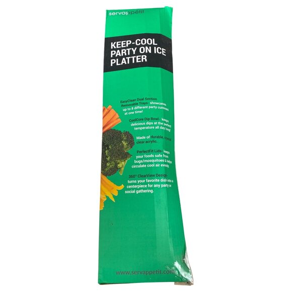 Ice Chilled Party 15" Platter Picnic Serving Tray Bowl - Picture 5 of 5